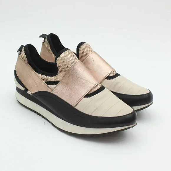 STEVE MADDEN Kyra Womens Beige n Rose Gold Slip-on Retro Sneakers - Picture 2 of 12